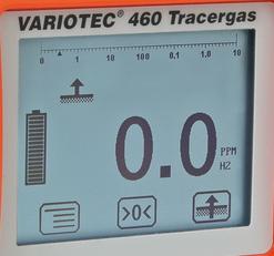 Variotec 8 tracer gas for finding water leaks display